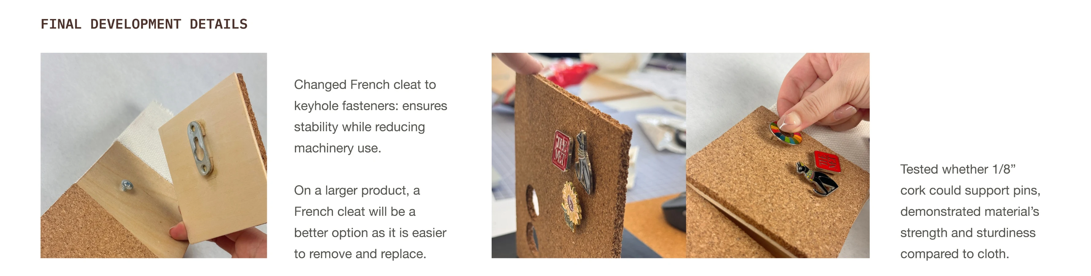 Pinpal process board — final design: the completed wall-mounted pin display.