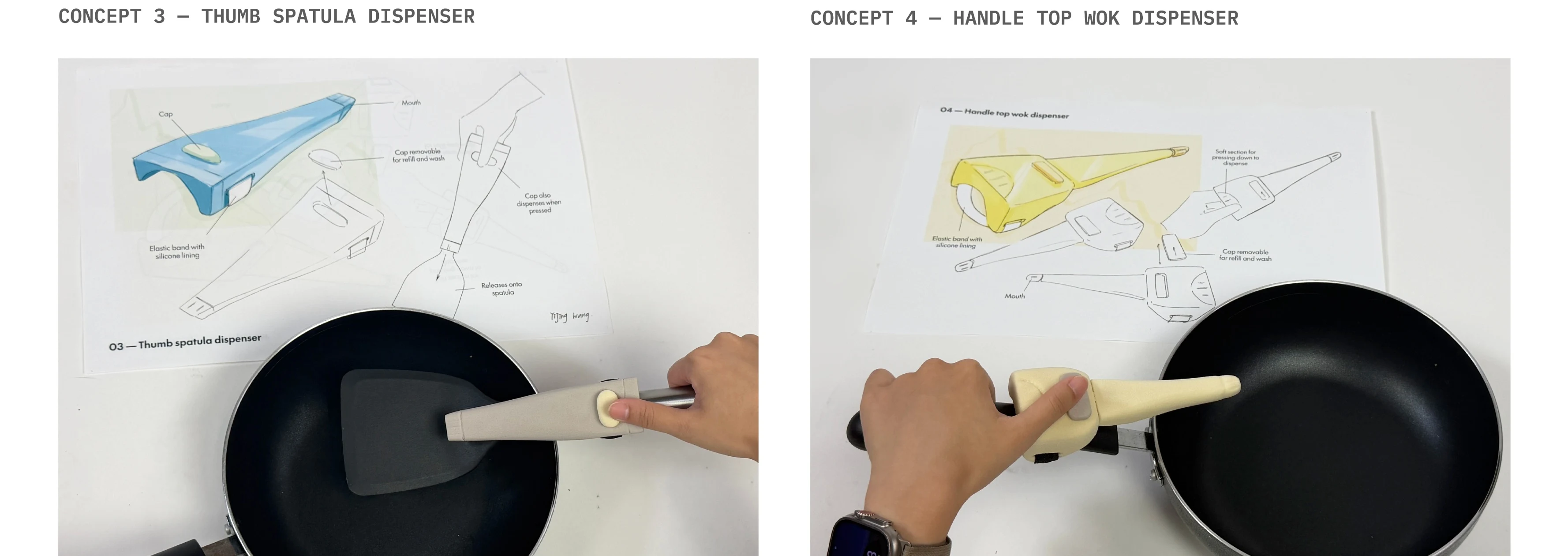 Wokable process board — final design: the vessels in use while cooking outdoors.